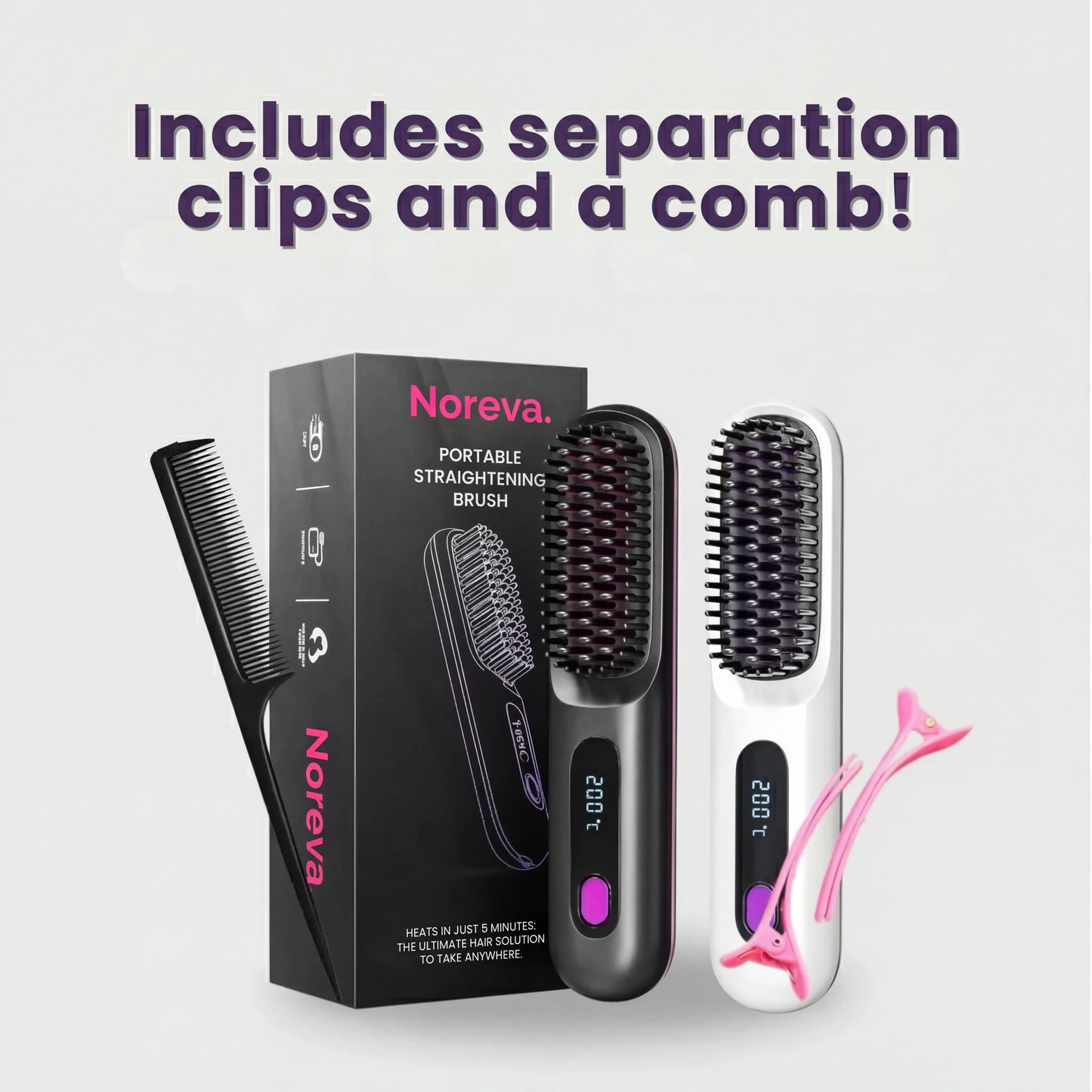 Portable Straightening Brush Noreva
