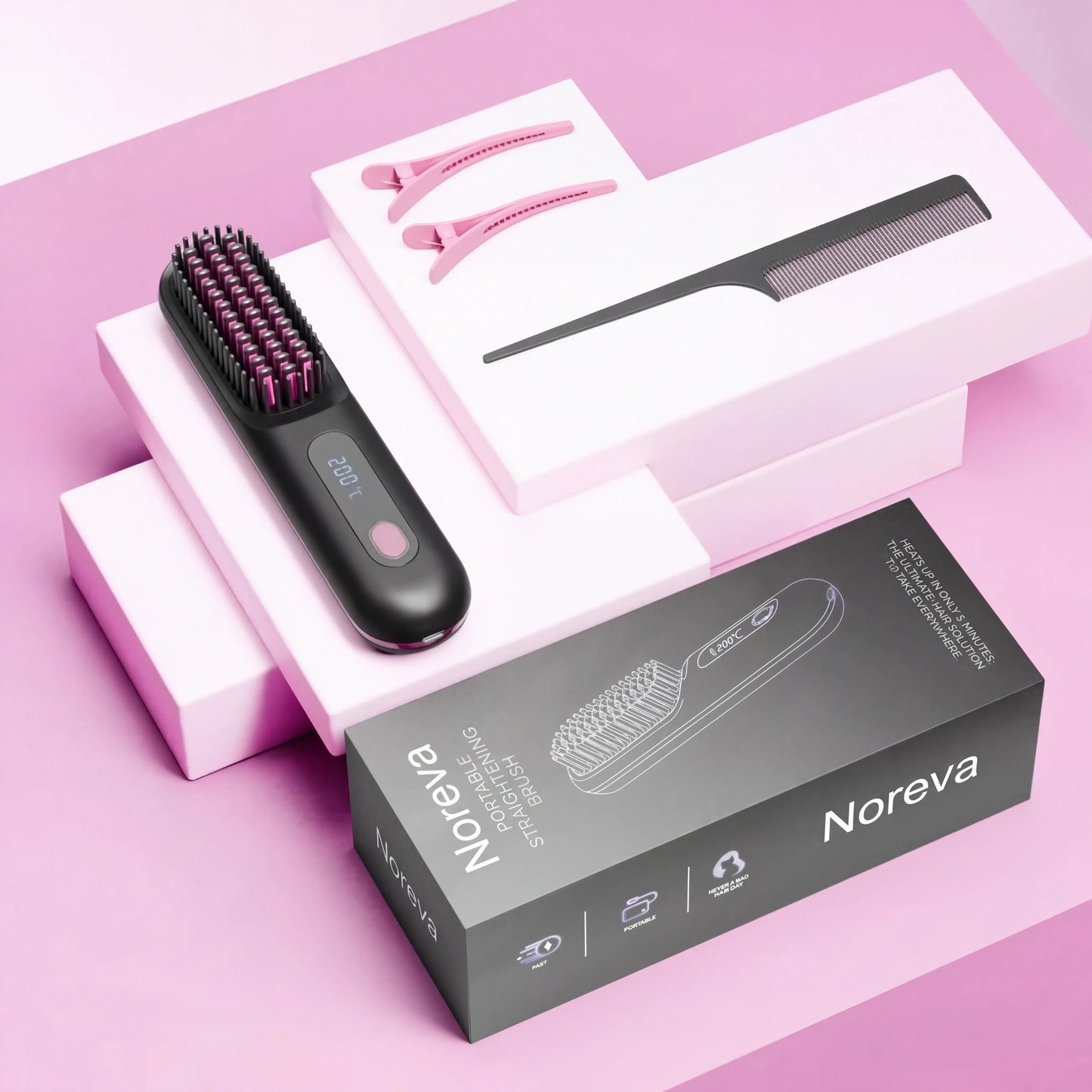 Portable Straightening Brush Noreva