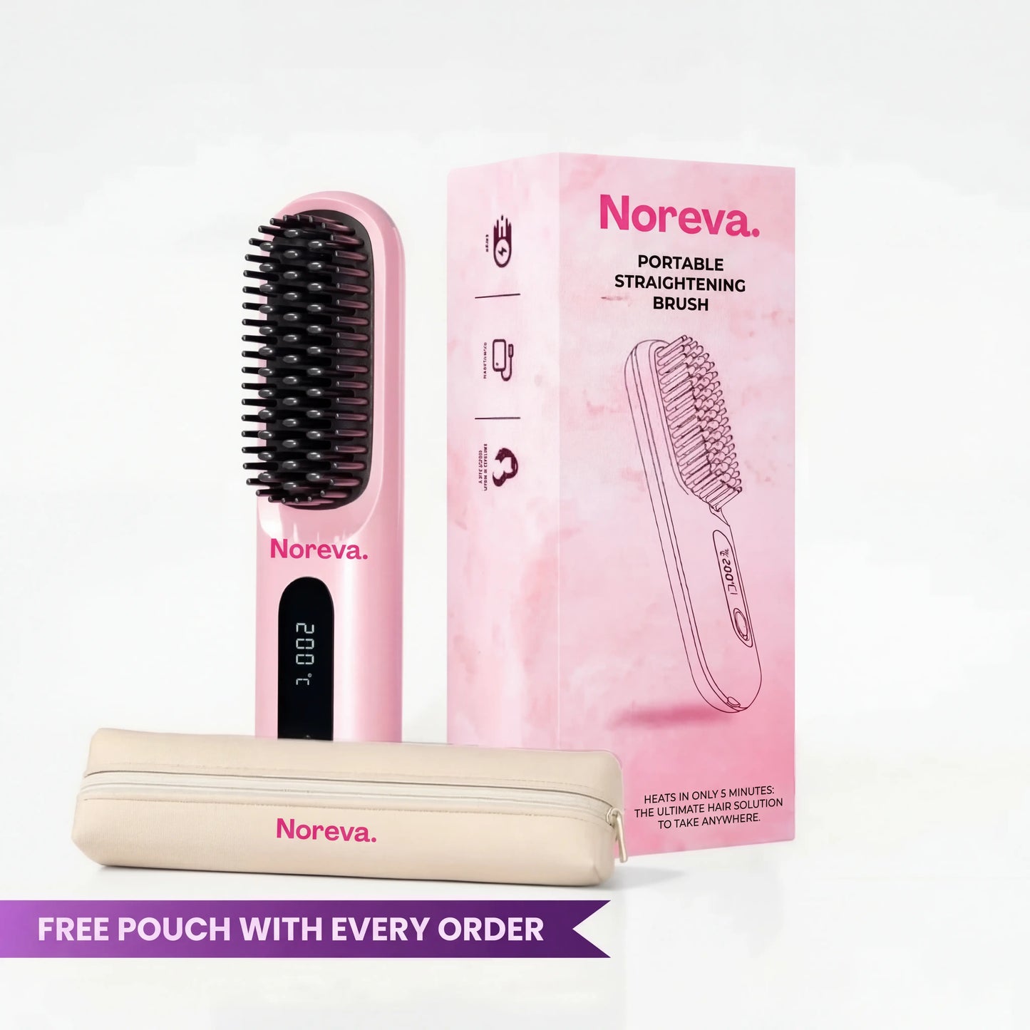 Portable Straightening Brush Noreva