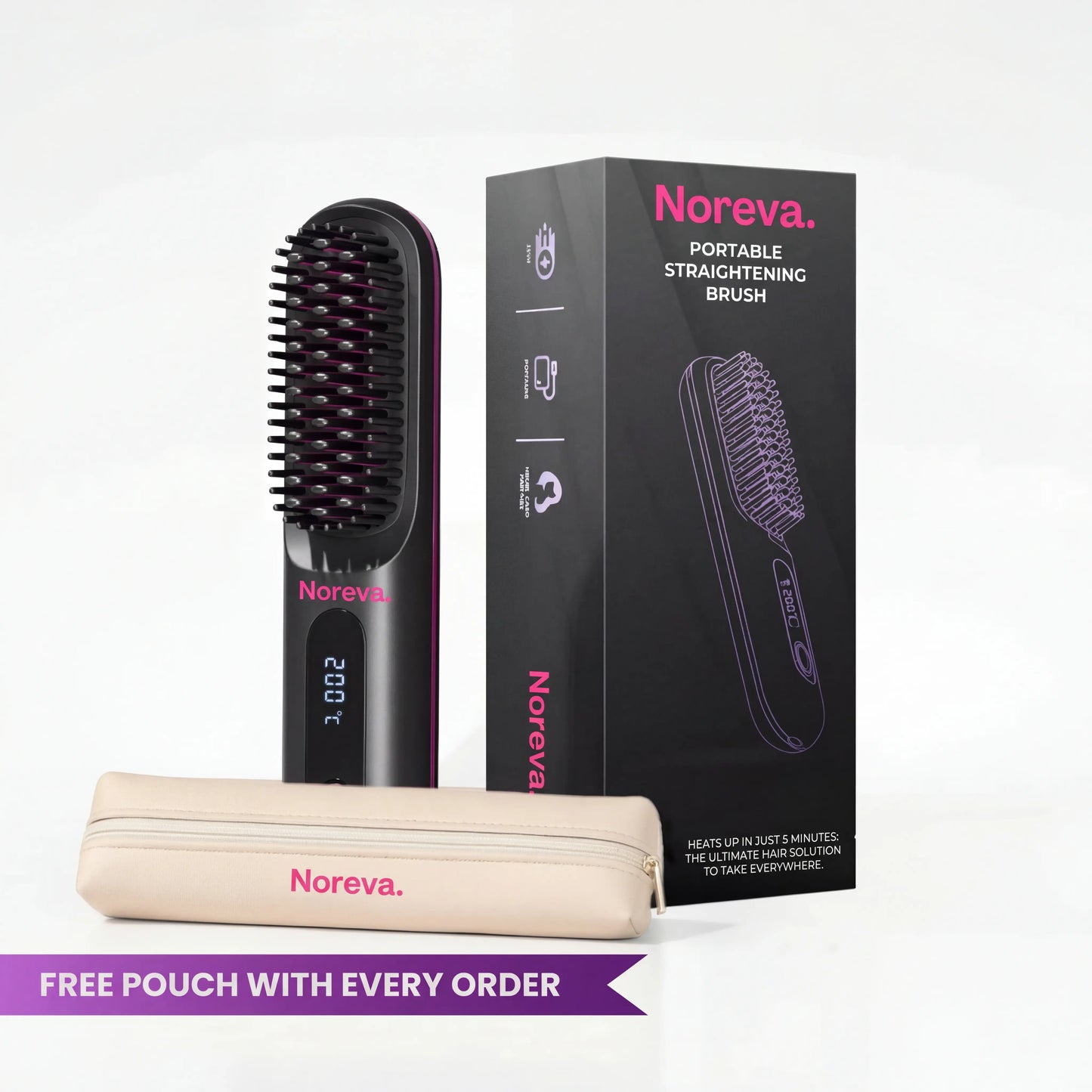 Portable Straightening Brush Noreva
