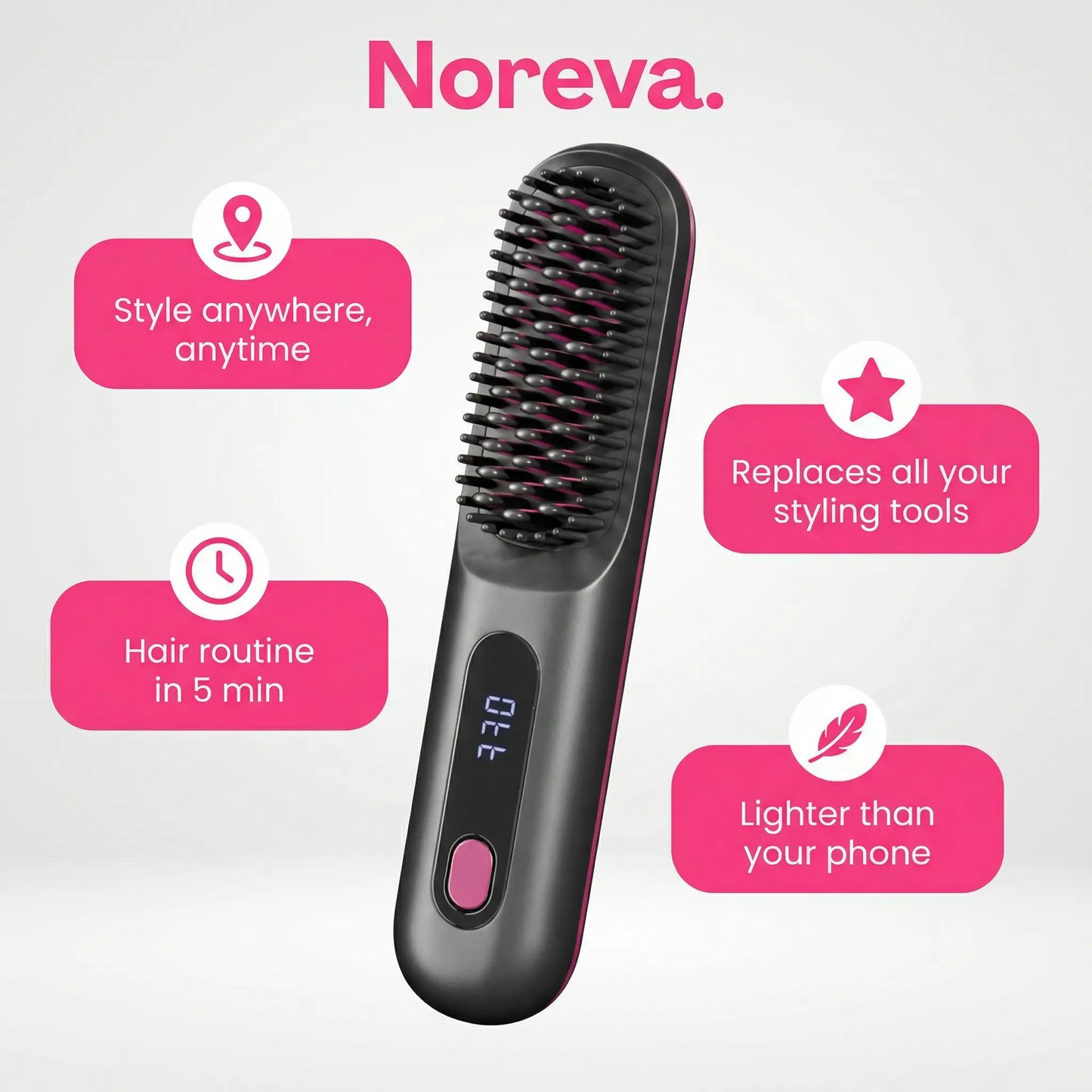 Portable Straightening Brush Noreva